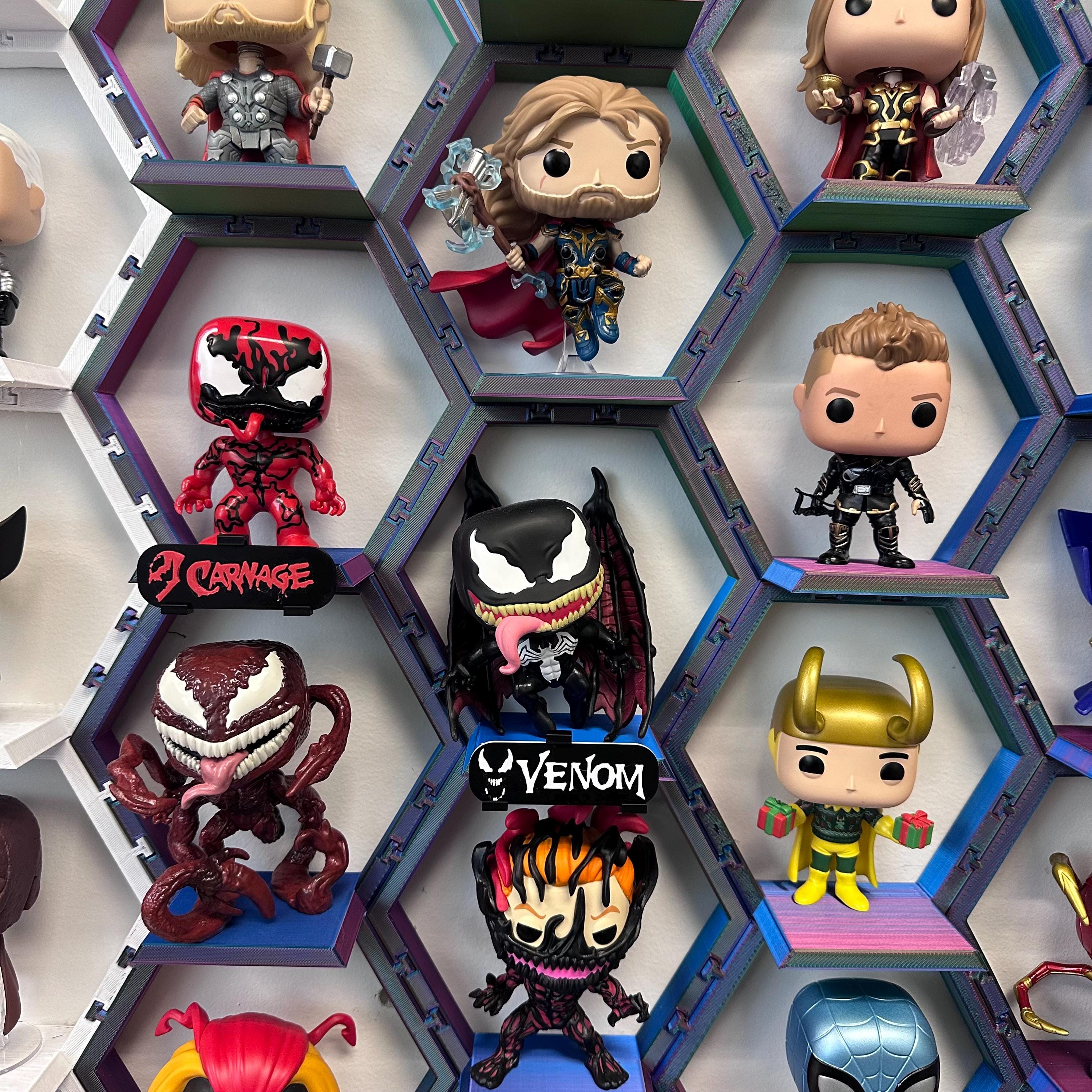 7 étagères Murales Pour Funko Pop - Supports Fluorescents Noirs Et Blancs, Facile à Coller