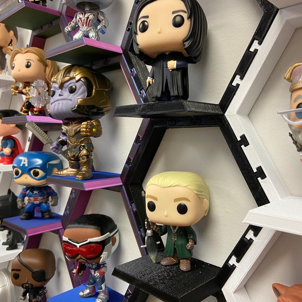 Funko Pop Shelf | Funko Pop Display | Floating Shelf Decor for Display Funko Pop | Funko Pop Locking Wall Shelf W/Stage