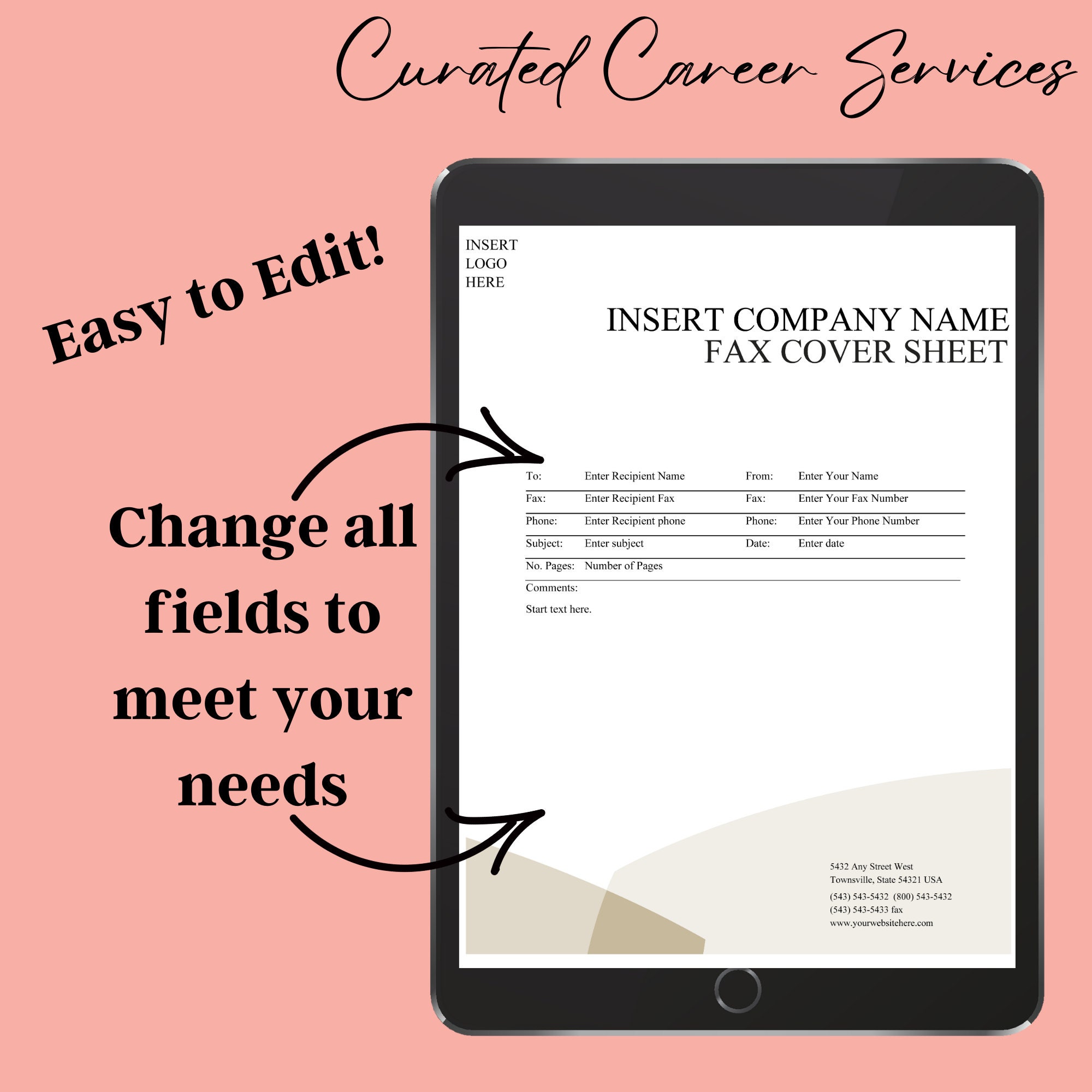 Fax Cover Sheet Package, Immediate Download, Printable, Facsimile Cover