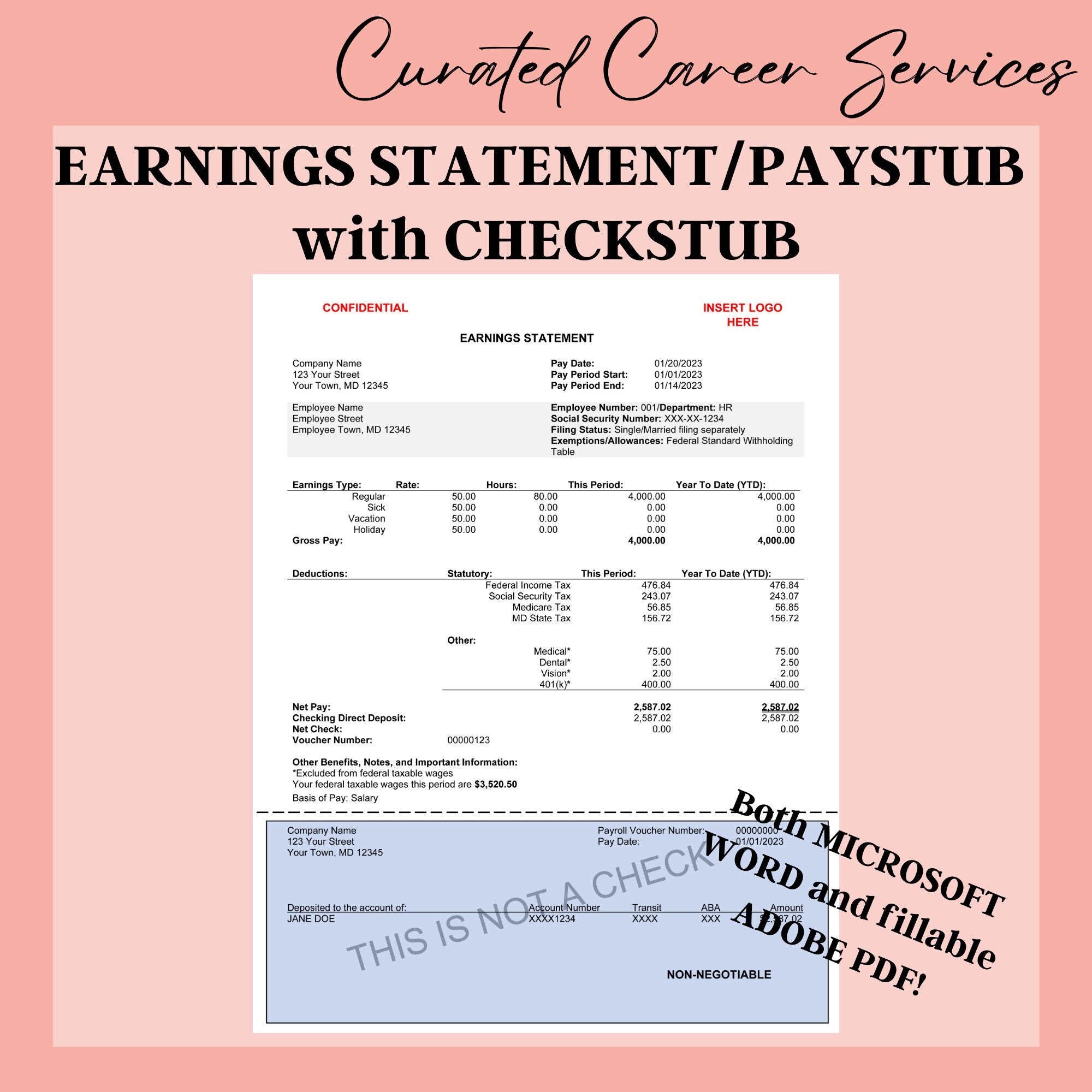Nestle Pay Check Stubs - 6z0e696