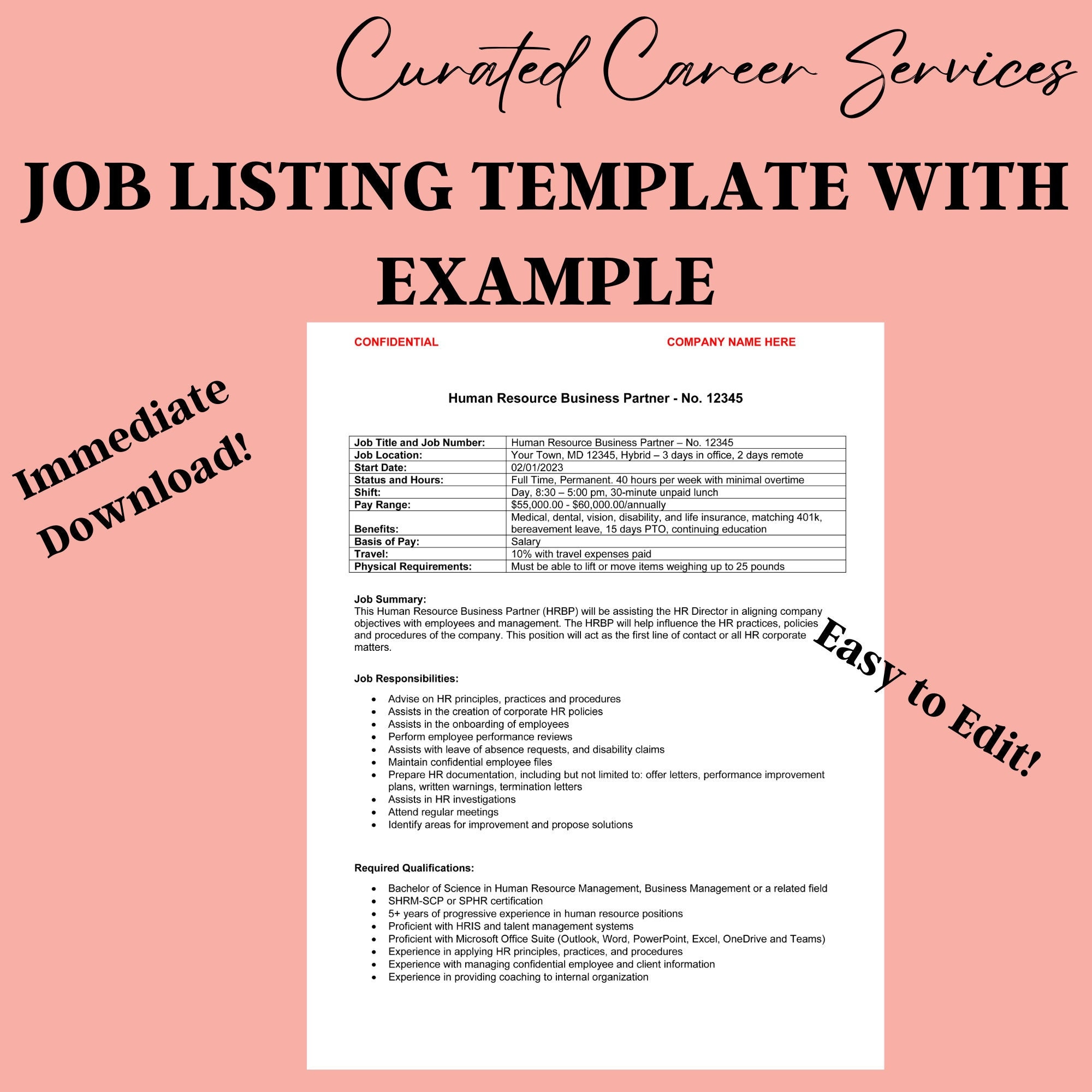Job Listing Template With Example Fully Customizable Template Job Listing Template With Example Fully Customizable Template