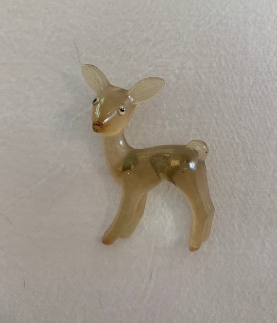 20s-30s Lucite fawn pin, Apple Juice color pin, E… - image 3