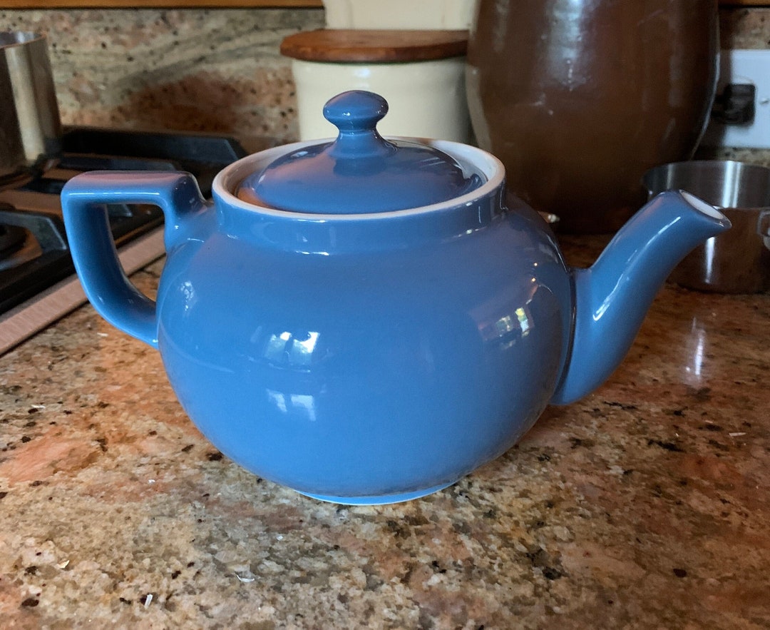 Blue Hall Teapot, 1930s, Art Deco Teapot, USA Teapot, Made in USA