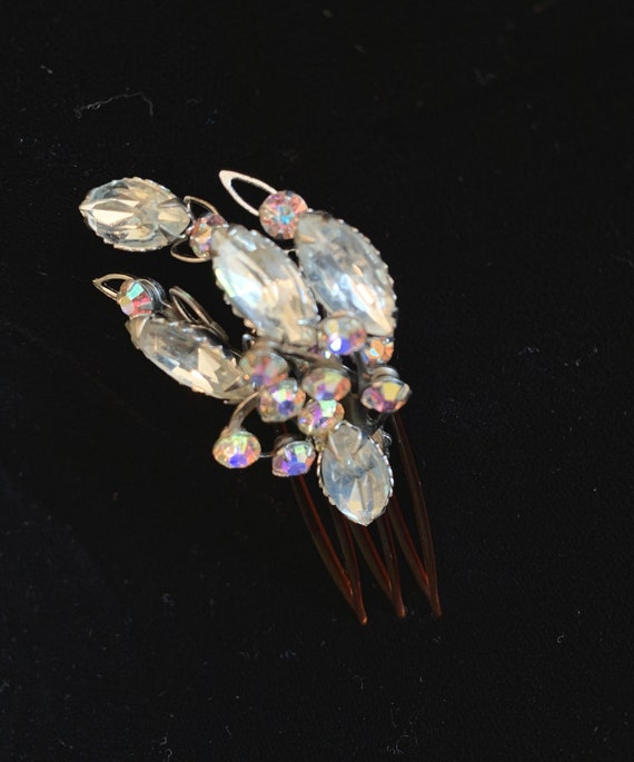 30s-40s Hair Clip Comb, Rhinestone Hair Clip Comb,