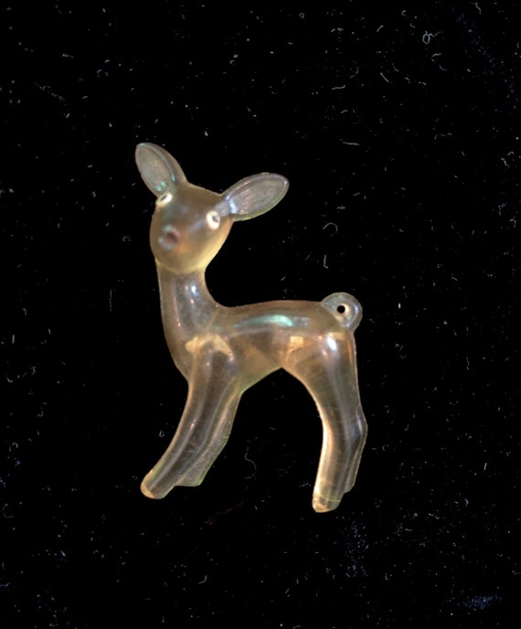 20s-30s Lucite fawn pin, Apple Juice color pin, E… - image 1