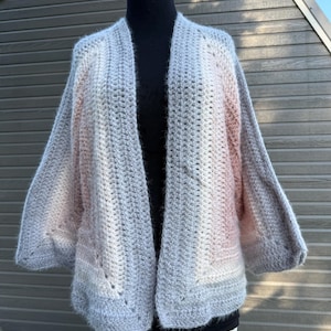 Handmade Crochet Cardigan | Soft Cozy Shrug | Lightweight Open Front Sweater | Boho Layering Piece | Pastel Ombre Cardigan | Fall Fashion