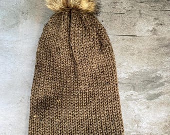 Knit Pom beanie-Adult