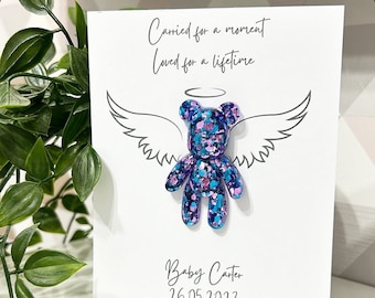 Handmade Resin Baby Loss Bear, Miscarriage Memorial Keepsake, Personalized Remembrance Gift