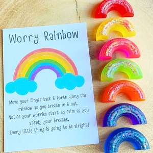 Worry Rainbow - Anxiety Relief - Fidget Toy - Worry - Resin Rainbow - Pocket Pet - Pocket Hug - Dementia Gift