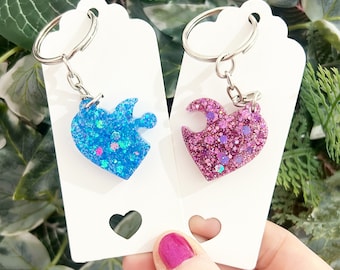 Connected Heart Keyring – Resin Anxiety Gift, Pocket Hug
