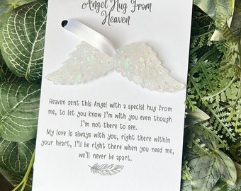 Angel Wing Memorial Ornament – Iridescent Resin Decoration