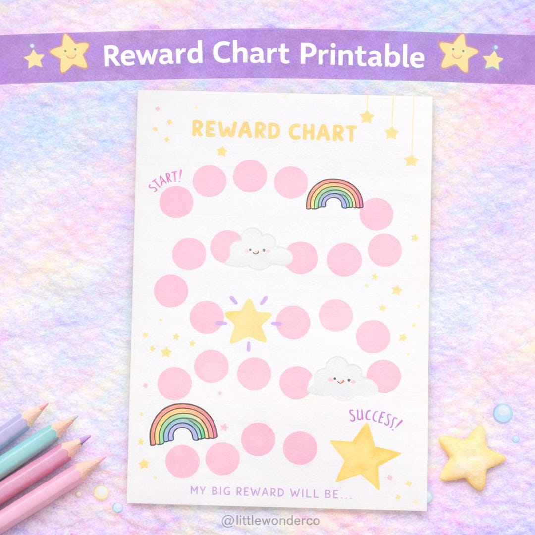 Rainbow Reward Chart Printable | Kids Chore & Routine Tracker (A4 ...