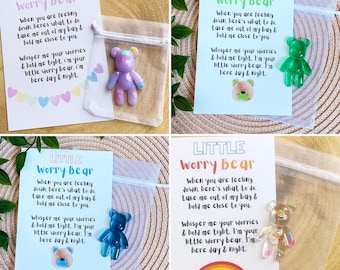 Worry Bear - Resin Bear - Gift For Anxiety - Thinking Of You Gift - Pocket Hug - Dementia Gift - Separation Anxiety Relief - ADHD - ASD