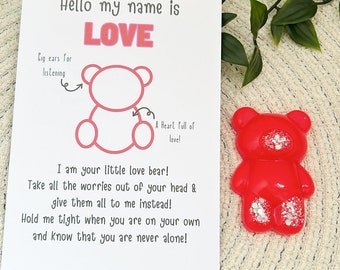 Resin Worry Bear - Pocket Mental Health Aid, Anxiety Relief