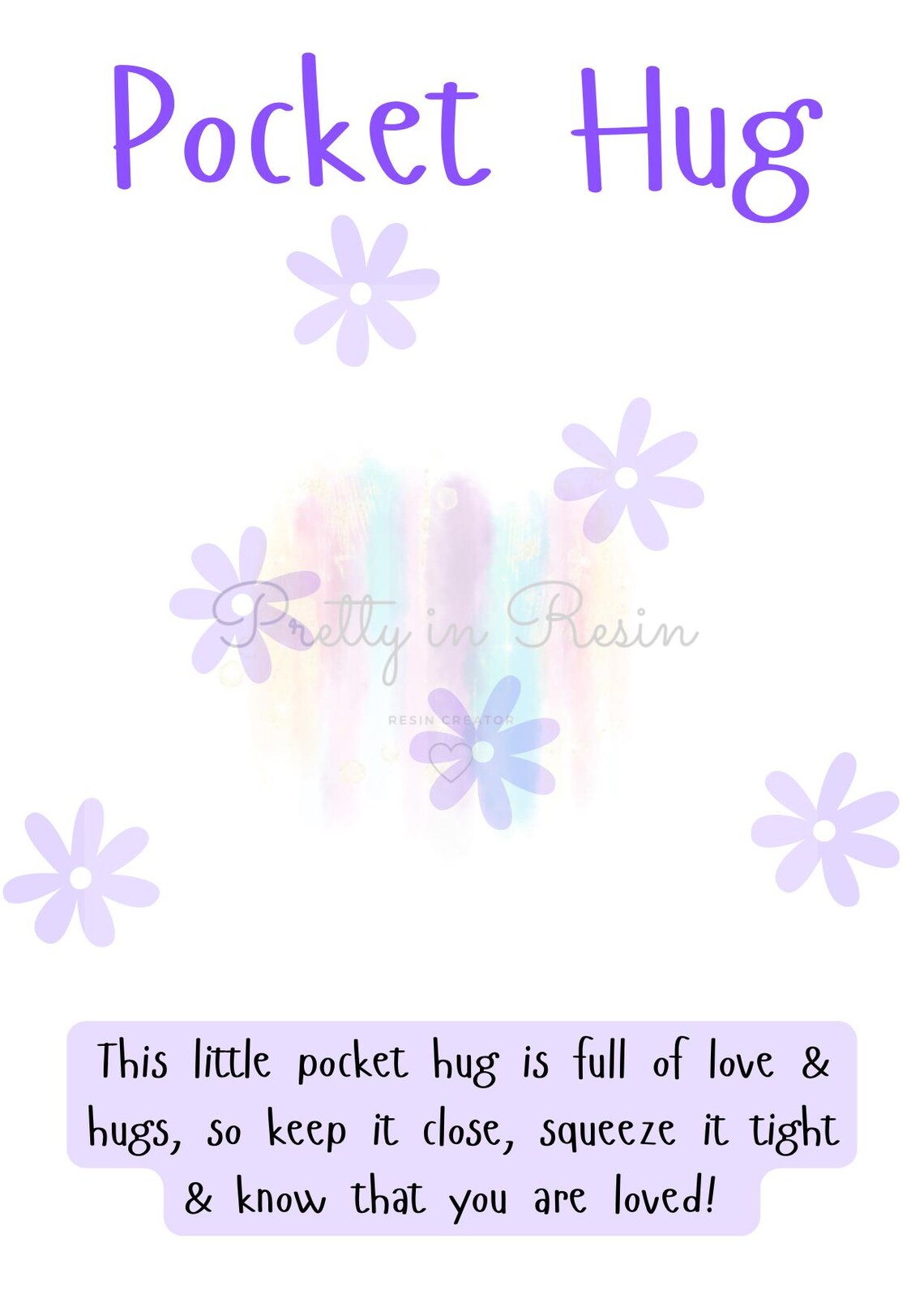 Printable Pocket Hug Card | 3 Colour Variations | Comfort Gift ...