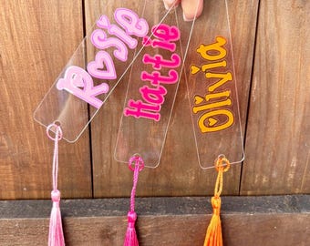 PERSONALISED Acrylic Bookmark - Book Lover Gift - Reading Folder Accessorie - BRIGHT - IREDESCENT - Secret Santa