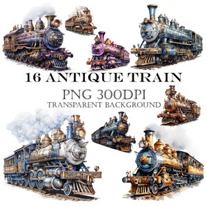 Antique Victorian Vintage Train, Steampunk Train, Train Png, Watercolor Train, Train Clipart Png, Sublimation Png, Digital Png