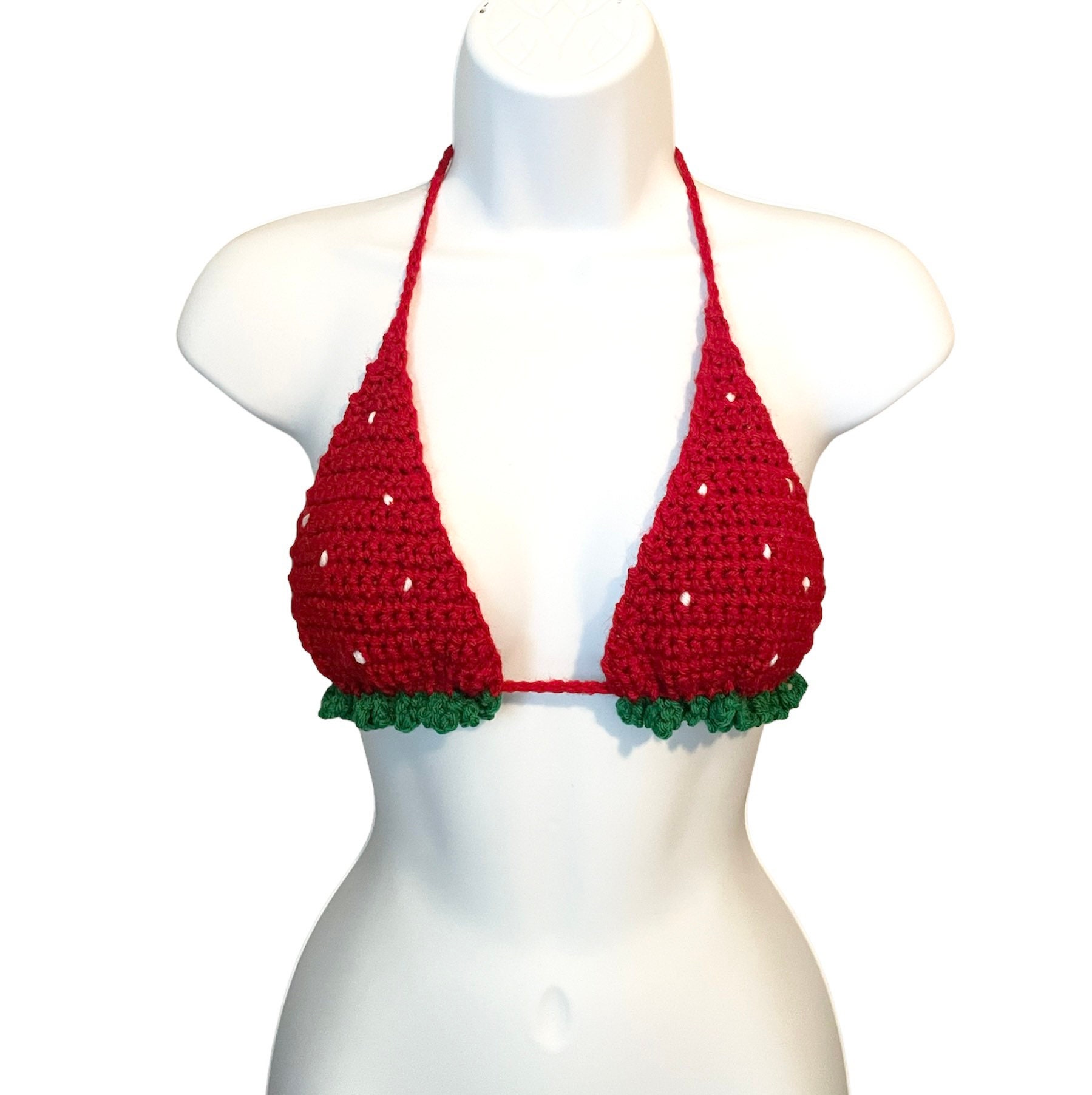 Adjustable Crochet Strawberry Bikini Top - Etsy