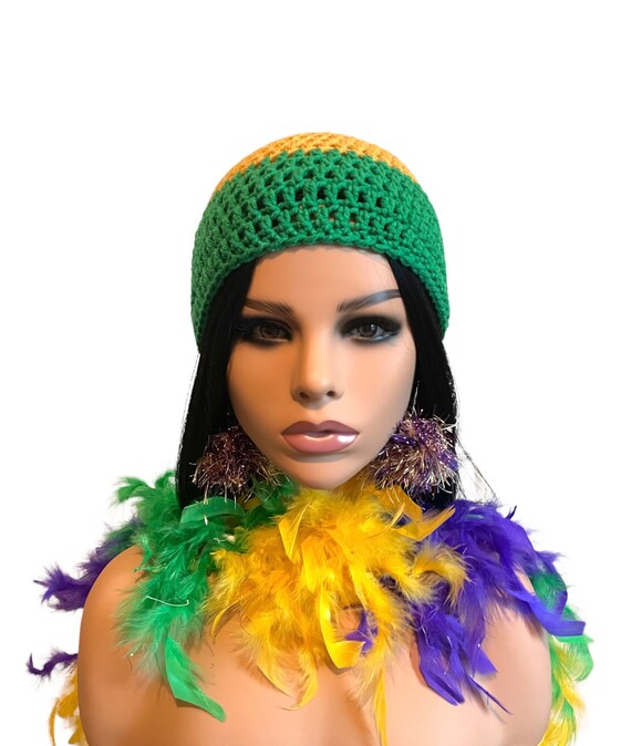 Mardi Gras Crochet Beanie: Unisex Mardi Gras Hat - Etsy display picture 3
