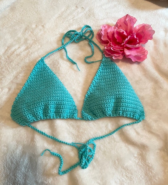 Diversen Reserveren Verbaasd Buy D Cup-adjustable Crochet Bikini Top/turquoise/ready TO SHIP Online in  India - Etsy