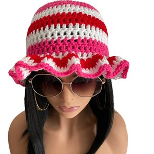 Crochet Ruffle Hat/Bucket Hat/Ready to Ship!