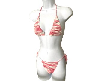 Teeni-tini Adjustable Crochet Bikini Set/Strawberries n Cream