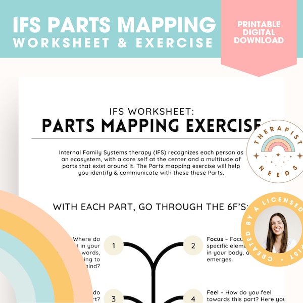 IFS Parts/IFS Mapping Worksheet! Internal Family Systems Therapy Exercise, Counseling Activities, Printable Digital Download, LCSW Lmft