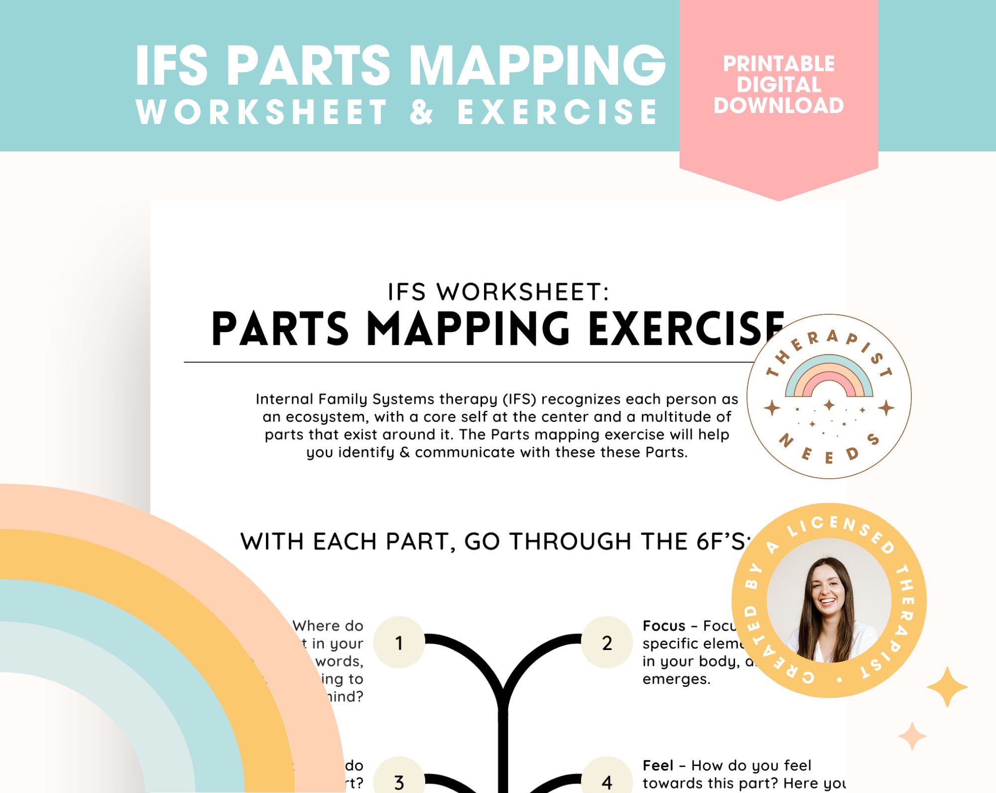 Pieces of Me Therapy Worksheet (Instant Download) 