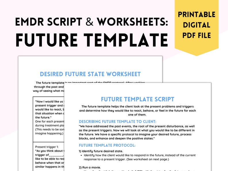 EMDR Worksheets & EMDR Script Future Template EMDR Etsy
