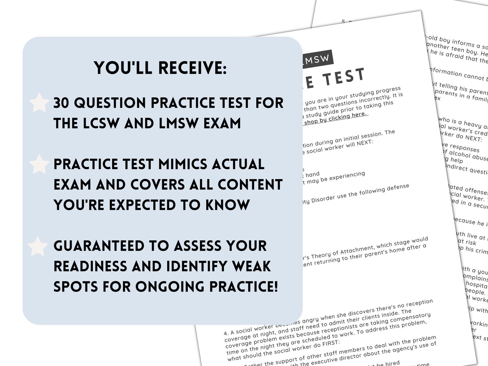 LCSW & LMSW Exam Practice Test Study Guide Tool to Ace Your Etsy