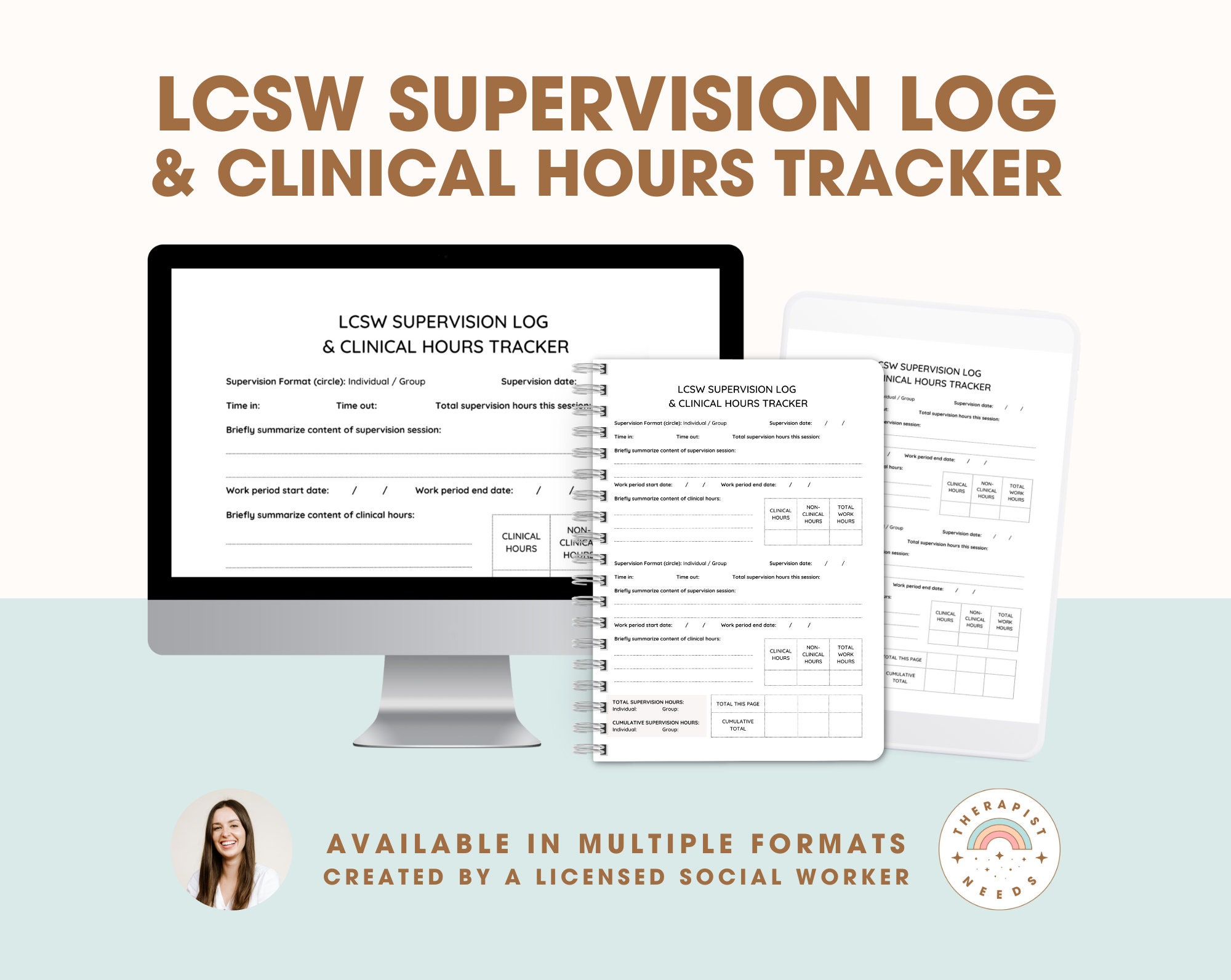 How Long Does It Take To Get 3000 Supervised Hours LCSW Supervision Tracking & Clinical Hours Log: Printable Digital