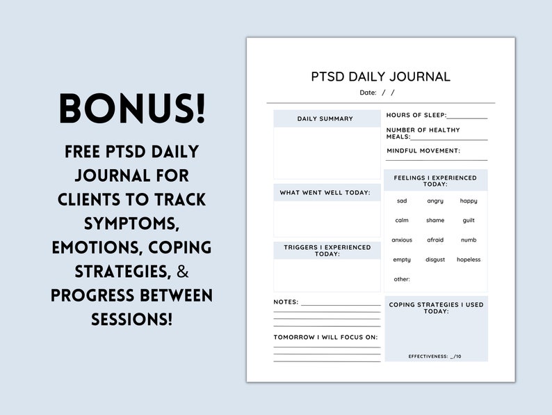 PTSD Worksheets for Teens & Adults: Trauma Therapy Bundle - Etsy