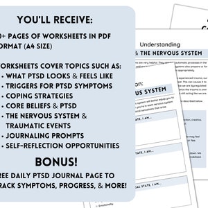 PTSD Worksheets for Teens & Adults: Trauma Therapy Bundle - Etsy