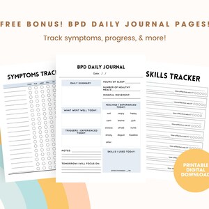 BPD Workbook Borderline Personality Disorder Worksheets, Journal, BPD ...