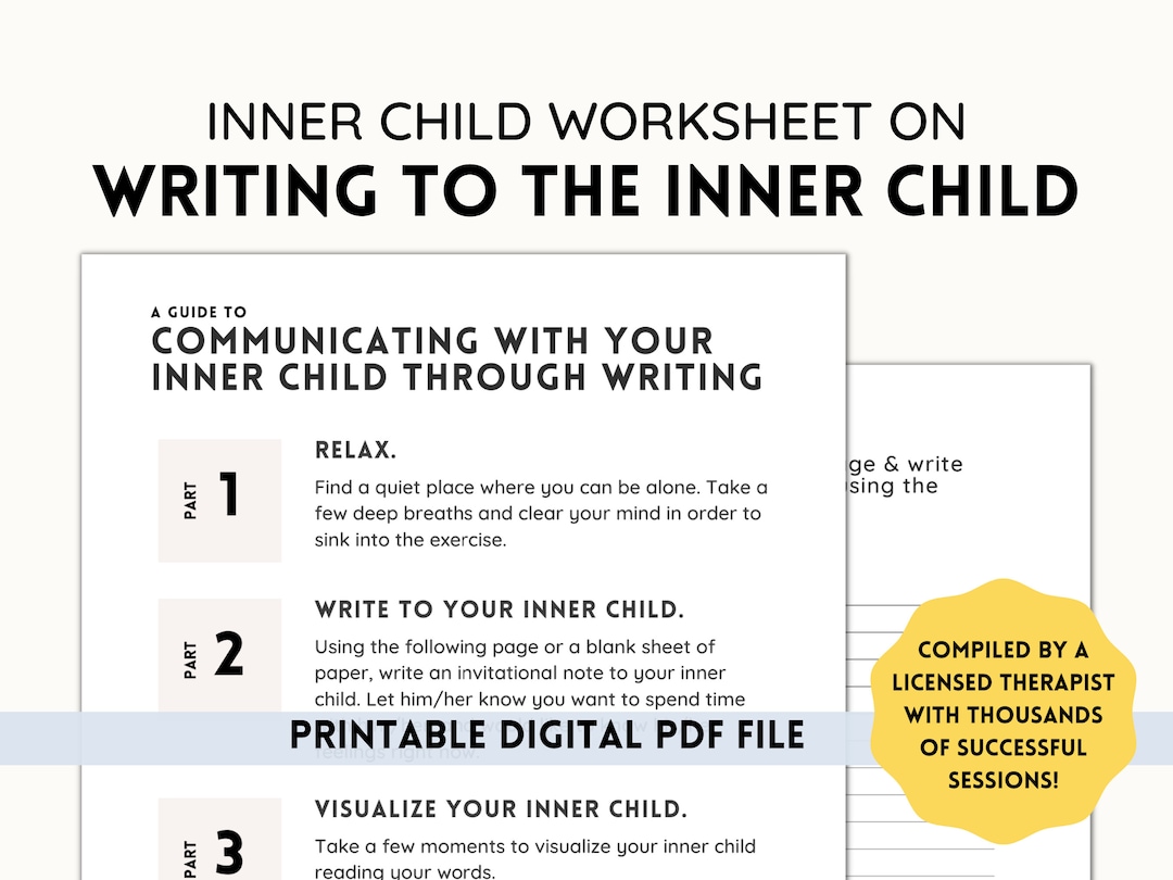 Inner Child Worksheet Exercise Inner Child Healing Etsy Inner Child Worksheet Exercise Inner Child Healing Etsy