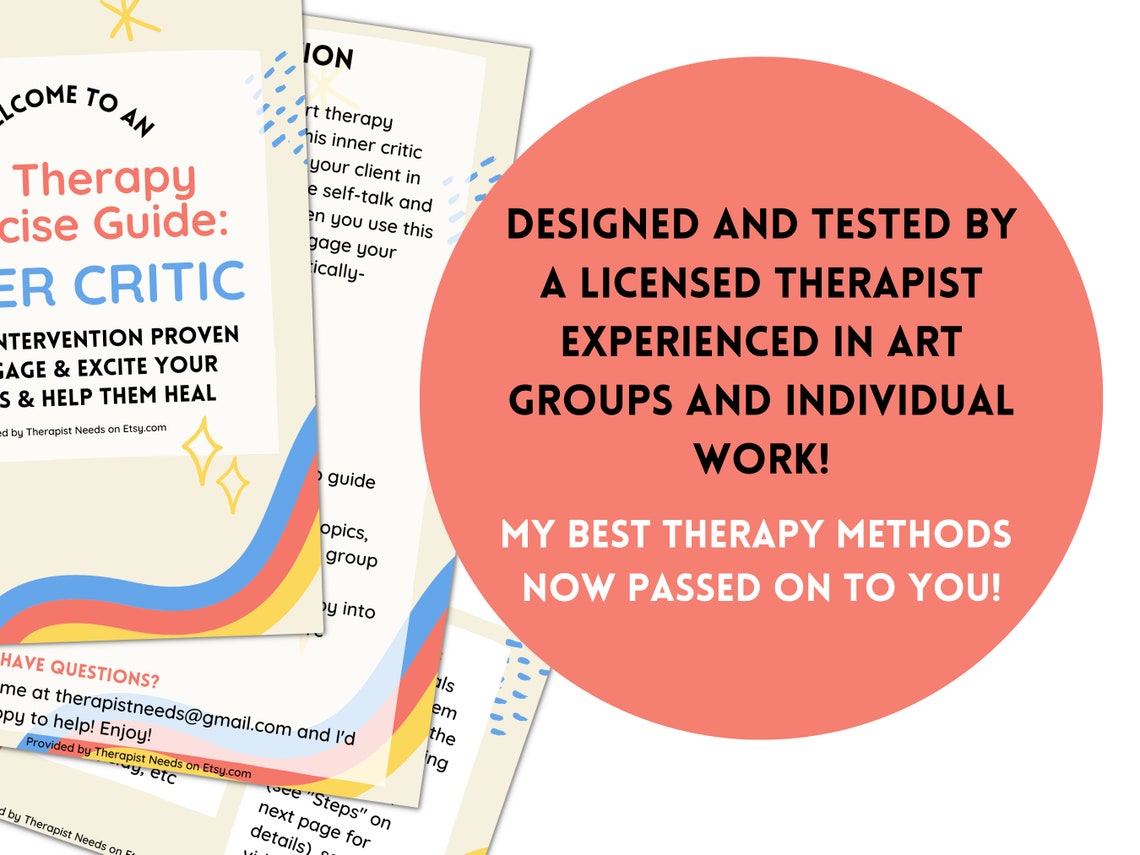 ART THERAPY EXERCISE Inner Critic Negative Self Talk Art Etsy