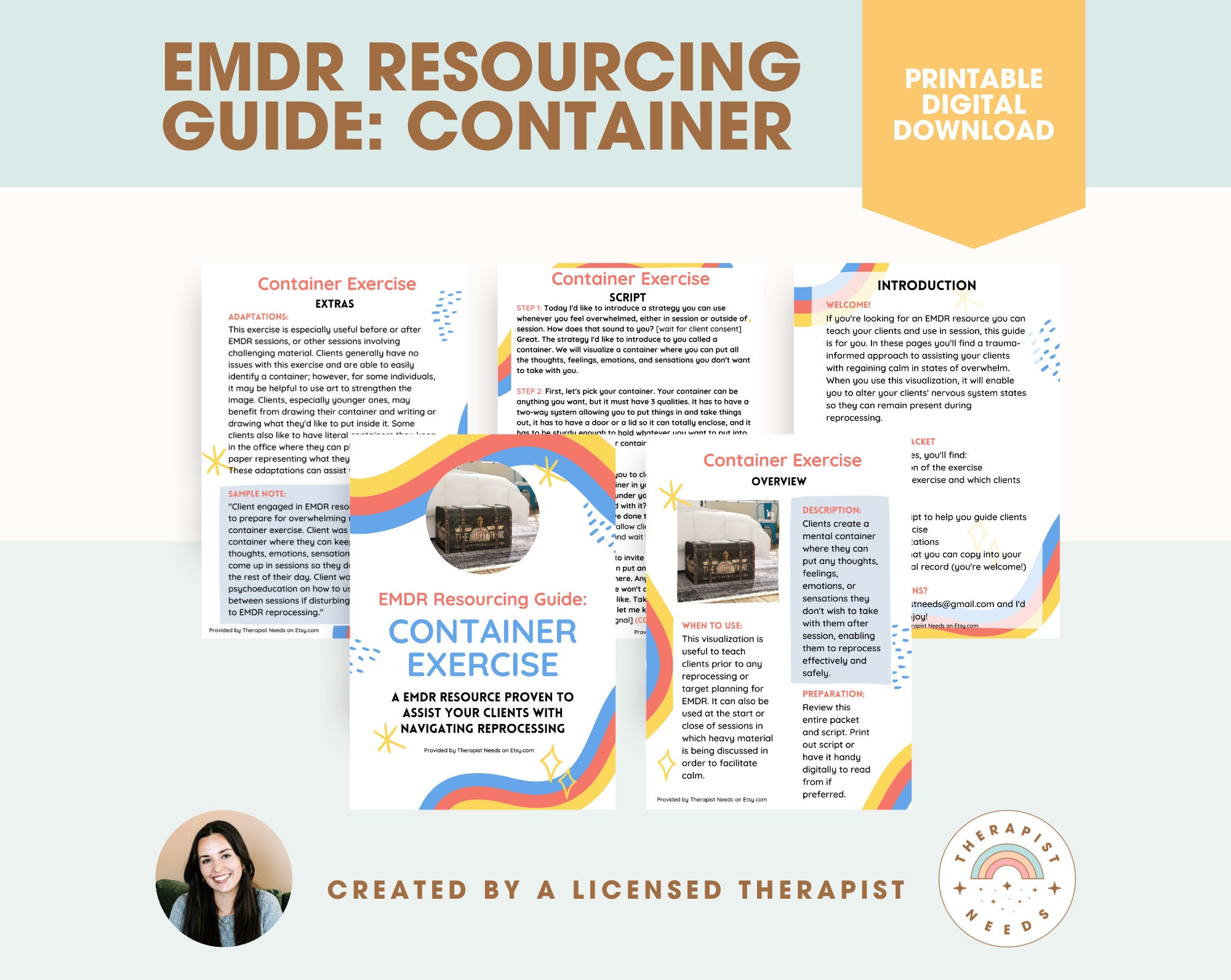 EMDR Resourcing Guide Container EMDR Scripts, Trauma Therapy