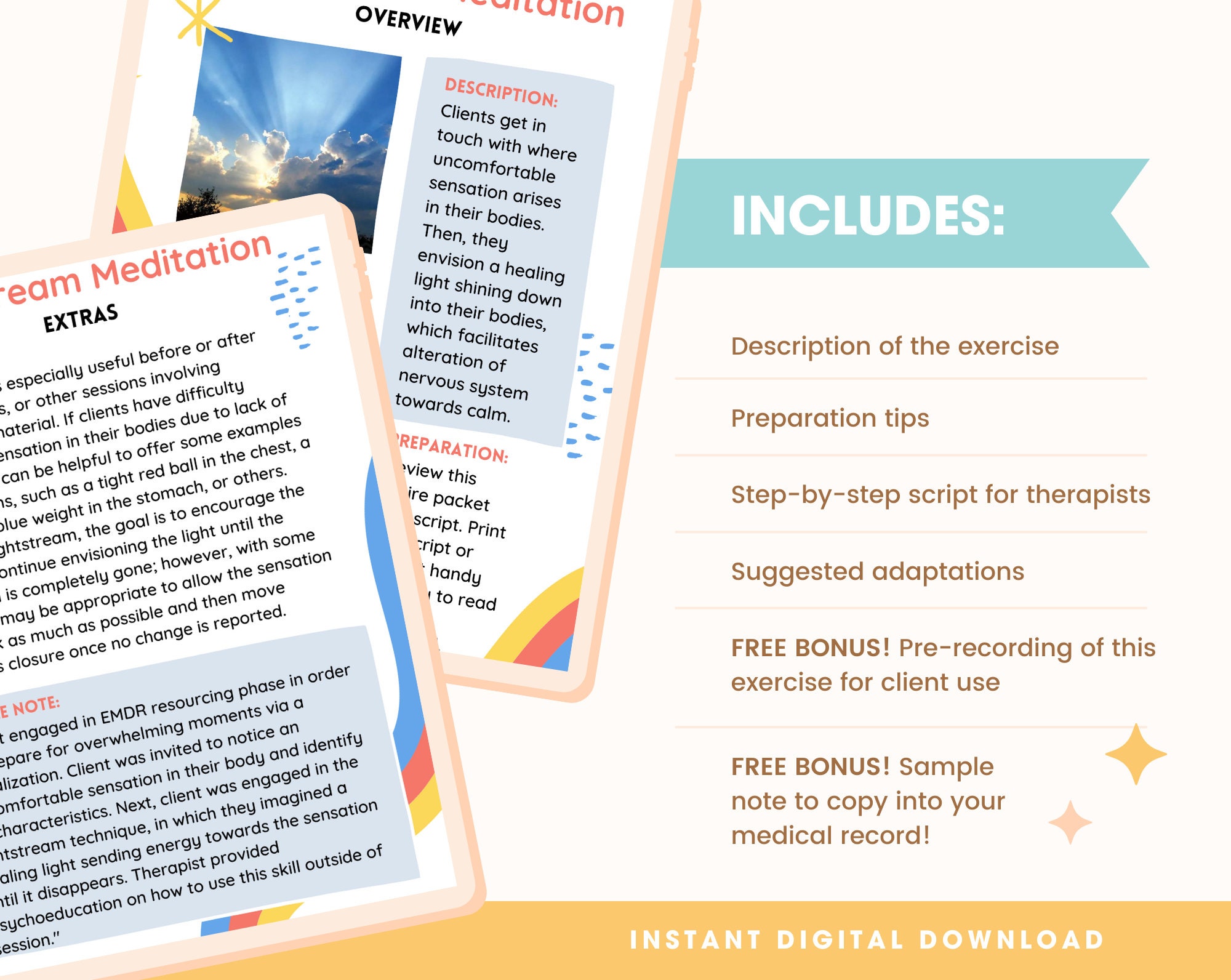 EMDR Resourcing Guide Lightstream EMDR Scripts, Trauma Therapy, Visualization, Anxiety Coping
