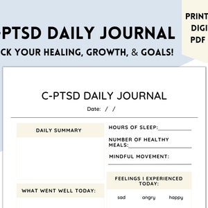 C-PTSD Journal: C-PTSD Worksheet, Complex PTSD Counseling, Trauma