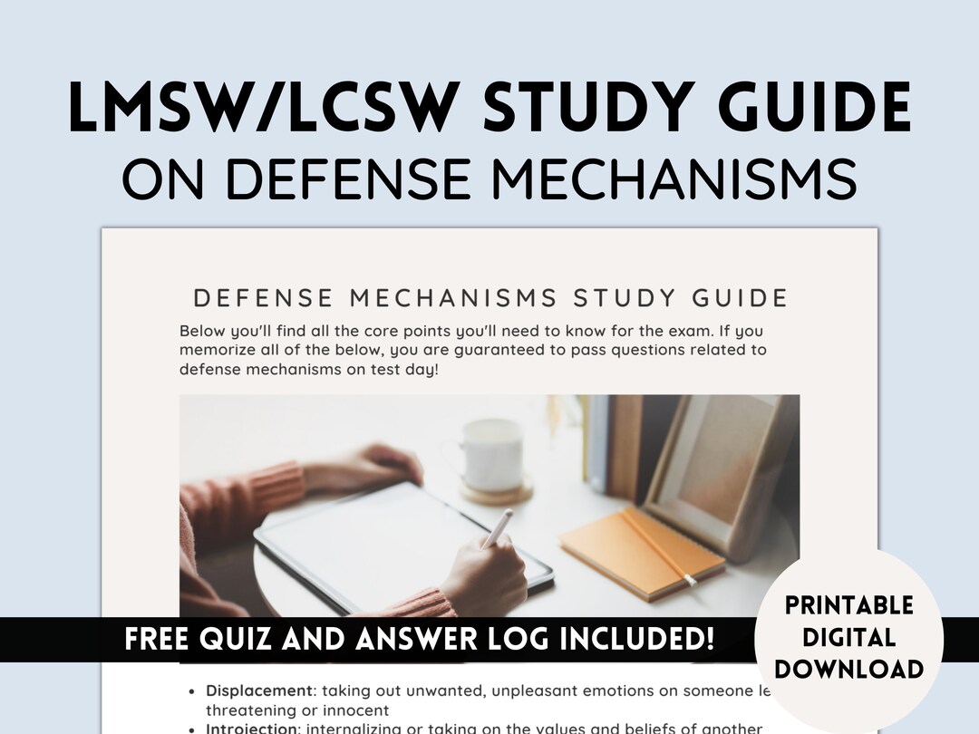 LCSW Study Guide & LMSW Study Guide on Defense Mechanisms Etsy