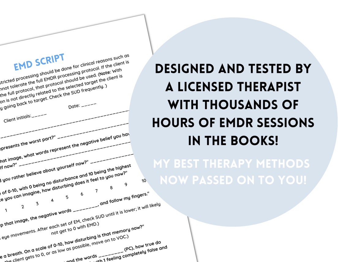 EMDR Script for EMD Emdr Resources Emdr Worksheets Trauma - Etsy