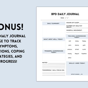 BPD Workbook Borderline Personality Disorder Worksheets - Etsy
