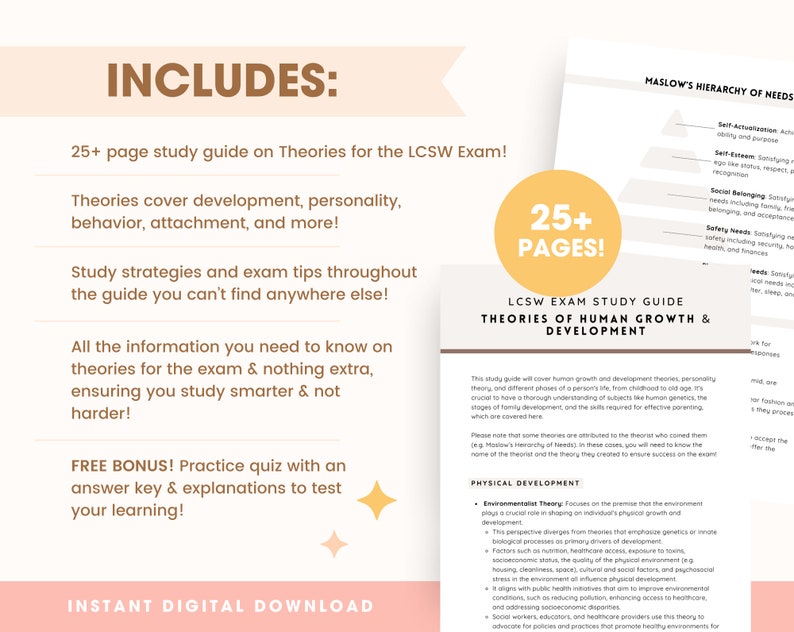 LCSW Study Guide on Theories ASWB Exam Study Guide to Ace Your Test the First Time Free Quiz