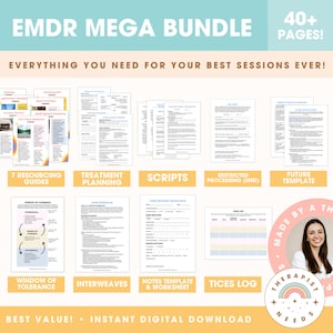 EMDR Bundle! EMDR Worksheets, EMDR Resourcing, Emdr Scripts, Emd Tools, Emdr Interweaves, Emdr Resources, Emdr Therapy, Counseling Worksheet