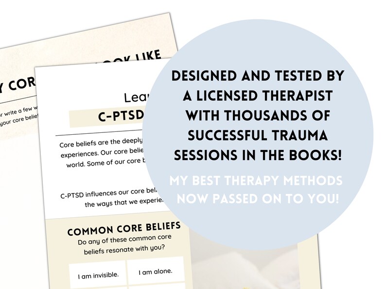 C-PTSD Worksheets: Trauma Therapy Bundle, Complex PTSD Counseling