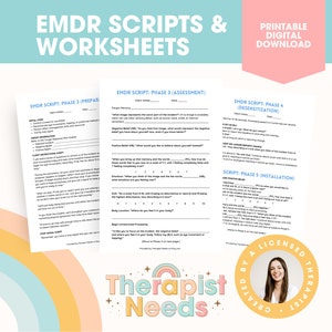 EMDR Scripts & EMDR Worksheets! EMDR Tools, Emdr Resources for Phases 2-7, Emdr Guides, Trauma Therapy, Counseling, Notice That Emdr