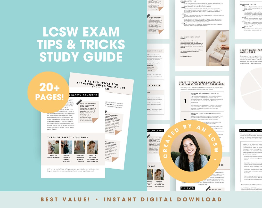 LCSW Study Guide Tips and Tricks for Answering Questions! ASWB Exam Study Guide to Ace Your