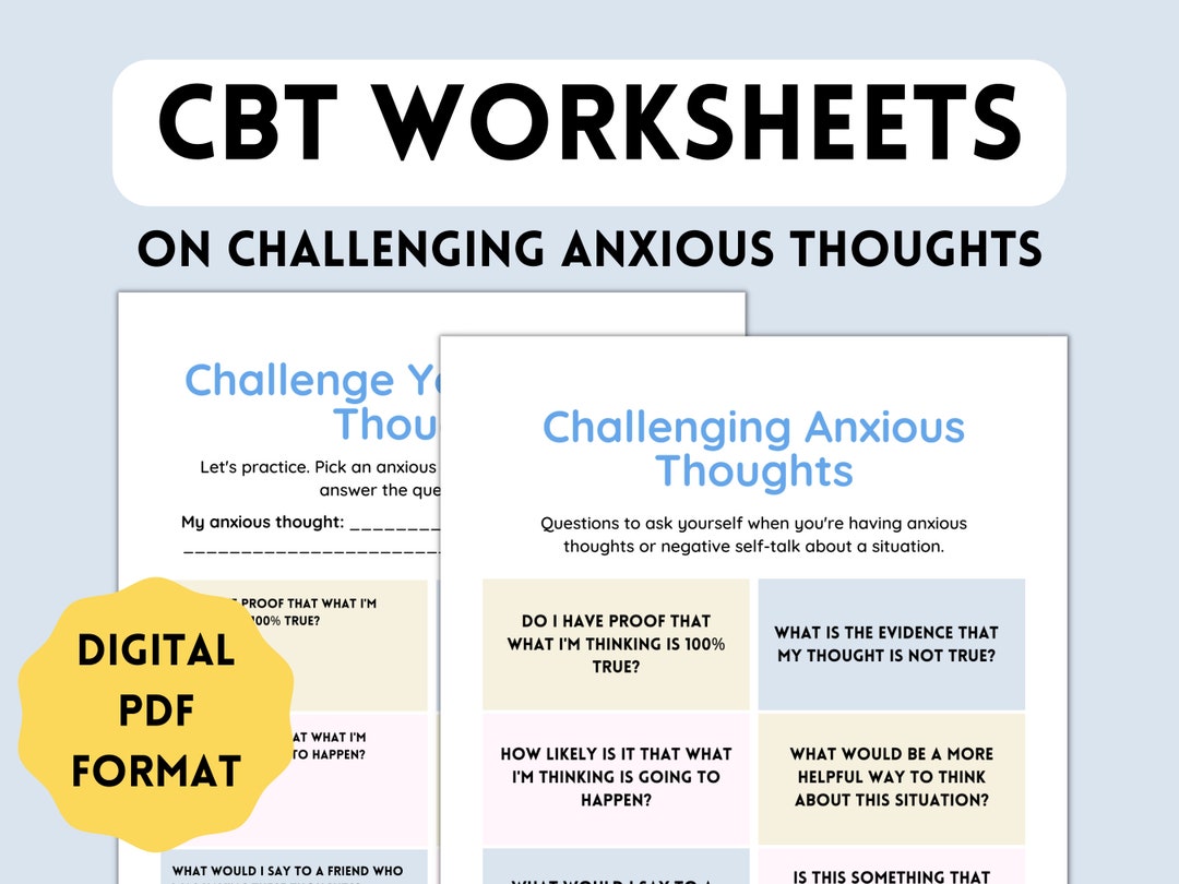 CBT for Anxiety CBT Worksheets for Teens and Adults - Etsy