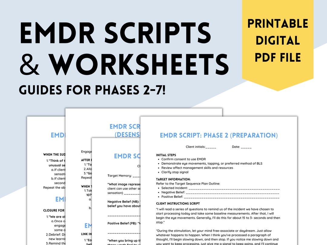 EMDR Scripts & EMDR Worksheets EMDR Tools Emdr Resources for Etsy