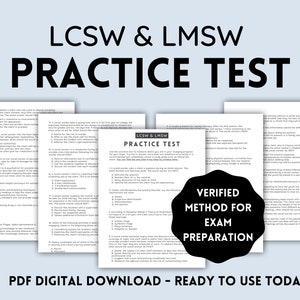 LCSW & LMSW Exam Practice Test Study Guide Tool to Ace Your - Etsy